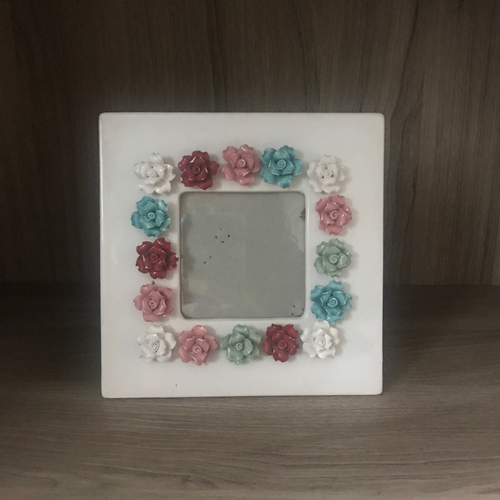 Multi Colored 3D Floral Ceramic Picture Frame